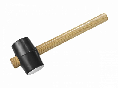 Киянка ЗУБР "МАСТЕР" резиновая черная с деревянной ручкой, 230г от компании ПРОМАГ
