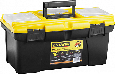 Ящик пластиковый с органайзерами, STAYER "STANDARD" 38105-16, 410x220x195мм, 16" от компании ПРОМАГ