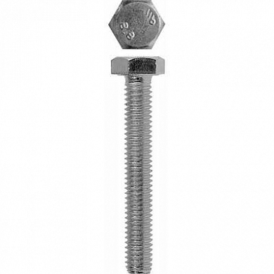 Болт ЗУБР "МАСТЕР" с шестигранной головкой, ГОСТ 7798-70, класс прочности 5.8, оцинкованный, M8x55мм