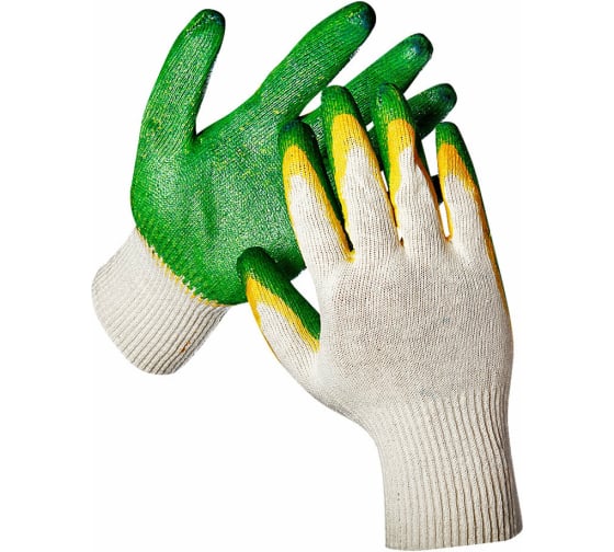 Перчатки х/б с двойным латексным покрытием