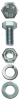 Болт ЗУБР (DIN933) в комплекте с гайкой (DIN934), шайбой (DIN125), шайбой пруж. (DIN127),  M5x10мм, 