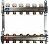 Блок коллекторный с ручными регулировочными клапанами 1' х 6 выходов 3/4' НР евроконус (SMS 0922 000