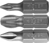 Набор ЗУБР: Биты кованые, хромомолибденовая сталь, тип хвостовика C 1/4", 25мм, PH1, PH2, PH3, 3 пре