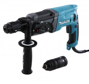 Makita Перфоратор,SDS+,780Вт,3реж,2.7Дж,0-4500у\м,2.8кг,чем,б\съемный патрон,зашита уг щеток от пыли