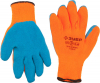 Перчатки ЗУБР утепленные, акриловые, с рельефным латексным покрытием, 10 класс, сигнальный цвет, S-M