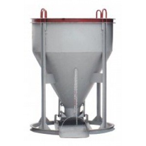 Бадья круглая БН-1,0 для бетона 1м3 с лотком, вес 225кг.