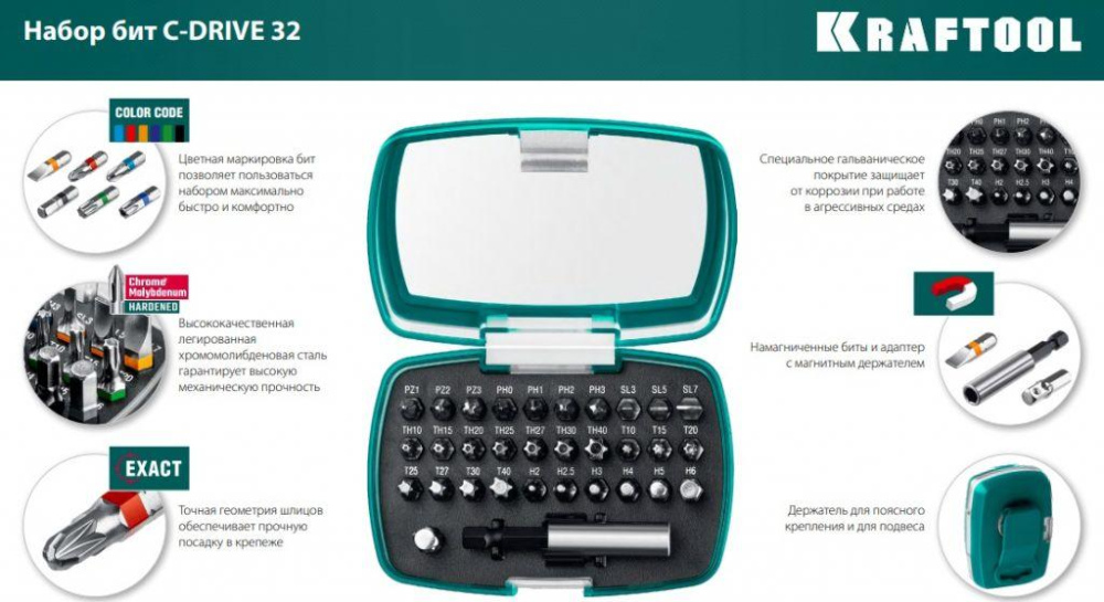 Удобный и качественный набор бит! KRAFTOOL