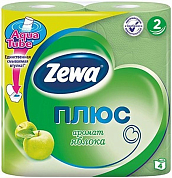 ZEWA Бумага туалетная Плюс 2-ух слойная с ароматом яблока 4шт ZEWA 4605331019309 