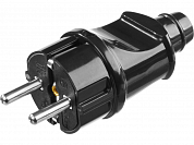 Вилка STAYER "MASTER" электрическая, с заземлением, 16А/220В, черная STAYER 55160-B 