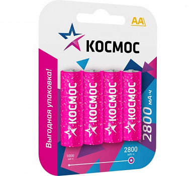 Элемент питания аккумулятор R6 (AA) Ni-Mh 2800MAh "КОСМОС"  2631398 