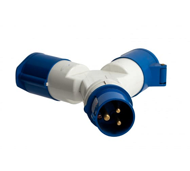Розетка двухлучевая 1012 2Р+РЕ 16А 220В IP44 EKF ps-1012-16-220 