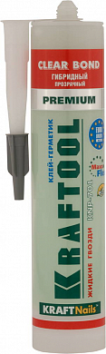 Клей монтажный KRAFTOOL KraftNails Premium KNP-701 полиуретан экстрасильный, прозрачный, универс, во