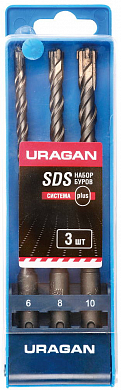 Набор URAGAN Буры по бетону, хвостовик "SDS-Plus", 6х160; 8х160; 10х160мм; 3шт URAGAN 901-25554-H3 