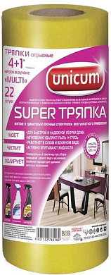 UNICUM Тряпка для уборки отрывная многоразовая Universal 24*23см 18шт в рулоне UNICUM 4607122760162 