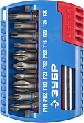 Набор ЗУБР: Биты с магнитным адаптером, Cr-Mo, PH1, PH2, PH3, PZ1, PZ2, PZ3, TORX 15,20,25,30, 11 пр ЗУБР 26051-H11 