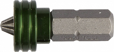 Биты KRAFTOOL "ЕХPERT", с магнитным держателем-ограничителем, тип хвостовика C 1/4", PH2, 25 мм, 1 ш