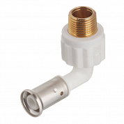 Угольник пресс 90 град 16х1/2'НР ПВДФ белый (5PKW-1604) Henco 5PKW-1604 