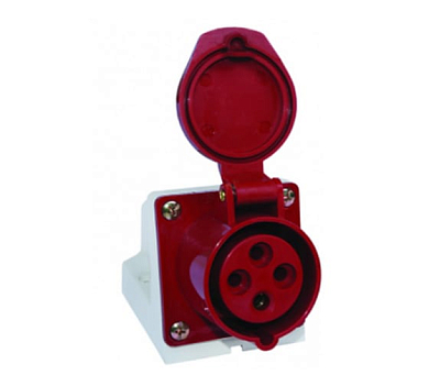 Розетка кабельная 32А 3Р+Е IP44 на поверхность 380В EKF ps-124-32-380 