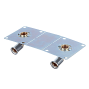 Водорозетка двойная пресс 20x1/2'ВРx20x1/2'ВР для гипсокартона, латунь (28PF-20042004) Henco 28PF-20042004 