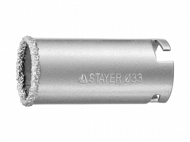 Коронка STAYER "PROFESSIONAL" кольцевая с карбидно-вольфрамовой крошкой, d=33мм STAYER 33345-33 
