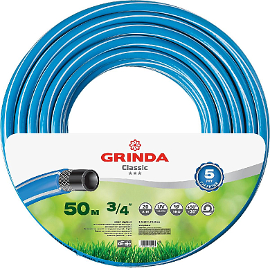 Шланг GRINDA CLASSIC поливочный, 20 атм., армированный, 3-х слойный, 3/4"х50м GRINDA 8-429001-3/4-50 