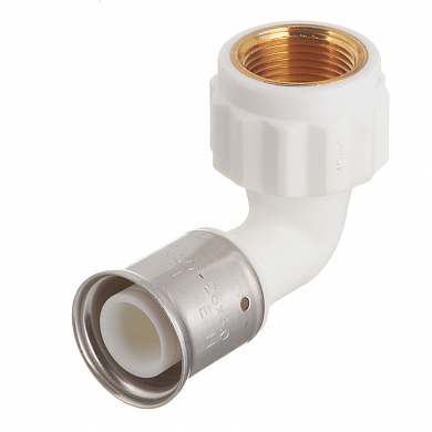 Угольник пресс 90 град 26х3/4'ВР ПВДФ белый (6PKW-2605) Henco 6PKW-2605 