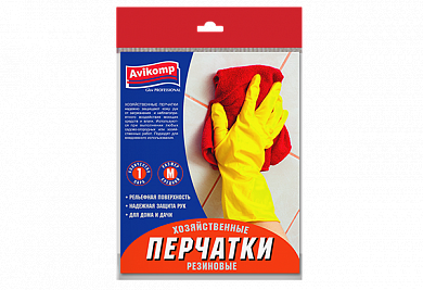 АВИКОМП перчатки хозяйственные резиновые размер M 1 пара желтые AK Glov PROFESSIONAL 1 пара Avikomp 4620747582643 