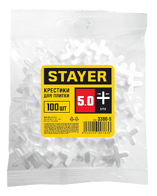 Крестики STAYER для кафеля, 5мм, 100шт от компании ПРОМАГ