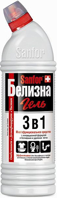SANFOR Пятновыводитель и отбеливатель Белизна-гель 3 в 1 с хлором 700мл Sanfor 4602984001637 