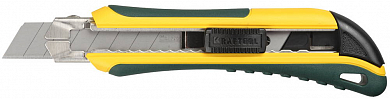 Нож KRAFTOOL "EXPERT" с сегмент. лезвием, 2-х комп., усилен, автофиксация, кассета с 6 лезвиями, доп от компании ПРОМАГ