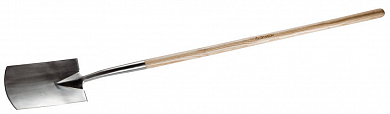Лопата ЗУБР "ЭКСПЕРТ" штыковая прямоугольная из нержавеющей стали, деревянный черенок из ясеня, 290х от компании ПРОМАГ