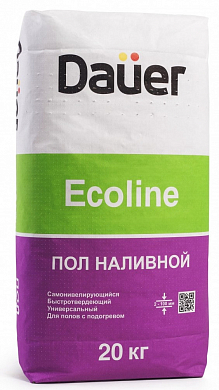 Наливной пол быстротвердеющий (хождение через 3 часа) DAUER ECOLINE 20кг РОССИЯ DE-20 