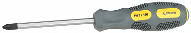 Отвертка STAYER "PROFESSIONAL" "MAX-GRIP" ударная, двухкомпонентная рукоятка, магнит наконечник, Cr- от компании ПРОМАГ