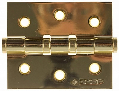 Петля универсальная ЗУБР "ЭКСПЕРТ", 2 подшипника, цвет ст. латунь (AB), с крепежом, 100х75х2,5мм