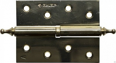 Петля дверная разъемная ЗУБР "ЭКСПЕРТ", 1 подшипник, цвет латунь (PB), левая, с крепежом, 100х75х2,5