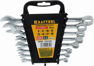 Набор KRAFTOOL "EXPERT": Ключи гаечные комбинированные, Cr-V сталь, хромированные, 8-19мм, 8шт от компании ПРОМАГ