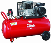 ELITECH Компр.рем.2,2кВт,1ф,10бар,390л/мин,100л,80/85кг  КР100/AB360/2.2 