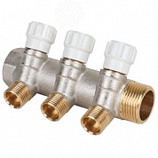 Коллектор 1' х 3 выхода 1/2' НР с вентилями (MM.403.0604) MVI MM.403.0604 