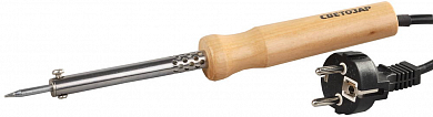 Электропаяльник СВЕТОЗАР "ТЕРМИТ", деревянная рукоятка, жало "LONG LIFE", форма конус, 25Вт от компании ПРОМАГ