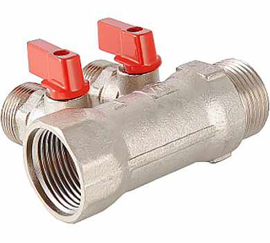 Коллектор 1' х 2 выхода Евроконус 3/4 с отсекающими кранами (VTc.580.NE.0602) VALTEC VTc.580.NE.0602 