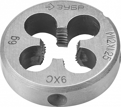 Плашка ЗУБР "МАСТЕР" круглая ручная для нарезания метрической резьбы, мелкий шаг, М12 x 1,25 от компании ПРОМАГ