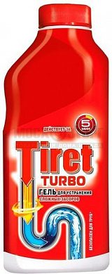 TIRET TURBO Гель для удаления засоров в канализационных трубах 500 мл Tiret 4607109400807 