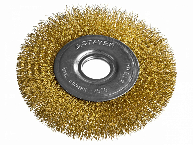 STAYER "PROFESSIONAL". Щетка дисковая для УШМ, витая стальная латунированная проволока 0,3мм, 125ммх