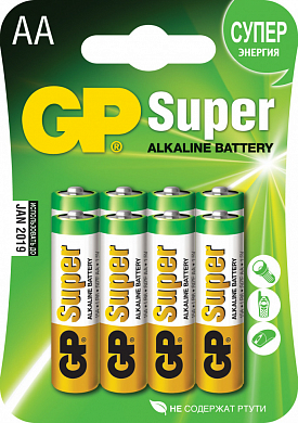 Алкалиновые батарейки GP Super Alkaline 15А АA - 8 шт. на блистере