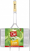 GRIFON решетка СТЕЙК 22 * 34 * 3 cм длина с ручкой 58 см 1 шт GRIFON 4607696100050 