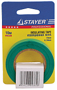 Изолента STAYER "PROFI" зеленая ПВХ, на карточке, 15мм х 10м х 0,18мм STAYER 12292-G-15-10 
