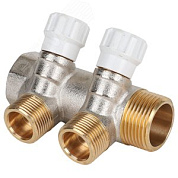 Коллектор 1' х 2 выхода 3/4' НР с вентилями (MM.402.0605) MVI MM.402.0605 