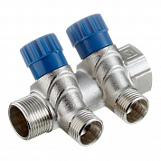 Коллектор 3/4' х 2 выхода 1/2' НР с вентилями (VTc.560.N.0502) VALTEC VTc.560.N.0502 