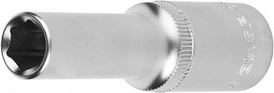 Головка торцовая ЗУБР "МАСТЕР" (1/2"), удлиненная, Cr-V, FLANK, хроматированное покрытие, 24мм