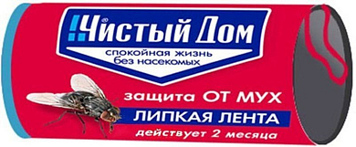 ЧИСТЫЙ ДОМ Липкая лента от мух с аттрактантом 1 шт ЧИСТЫЙ ДОМ 4601826018420 